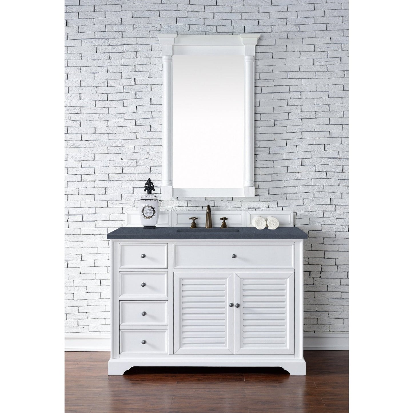 James Martin Vanities Savannah 48" Bright White Single Vanity - 238-104-V48-BW-3AF