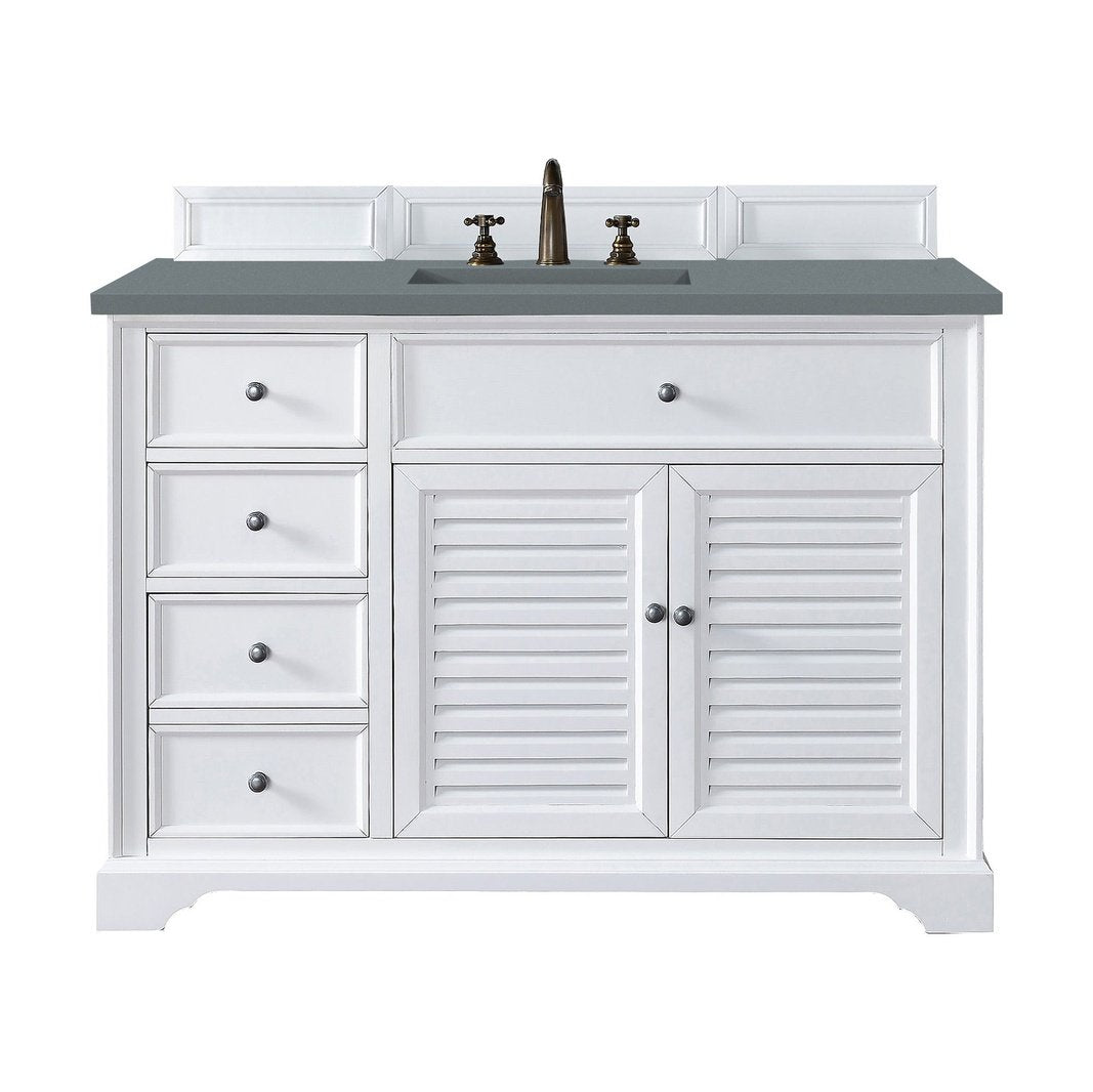 James Martin Vanities Savannah 48" Bright White Single Vanity - 238-104-V48-BW-3AF