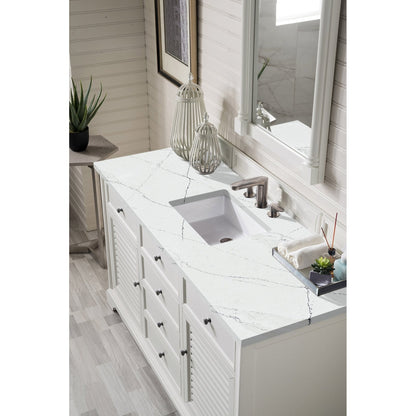 James Martin Vanities Savannah 60" Bright White Single Vanity - 238-104-V60S-BW-3AF