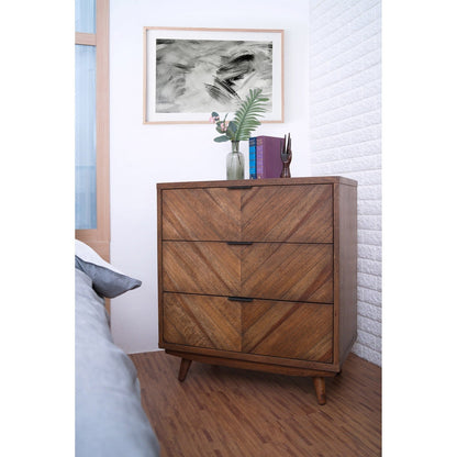 New Pacific Direct Piero Chevron Chest 3 Drawers  - 7800047