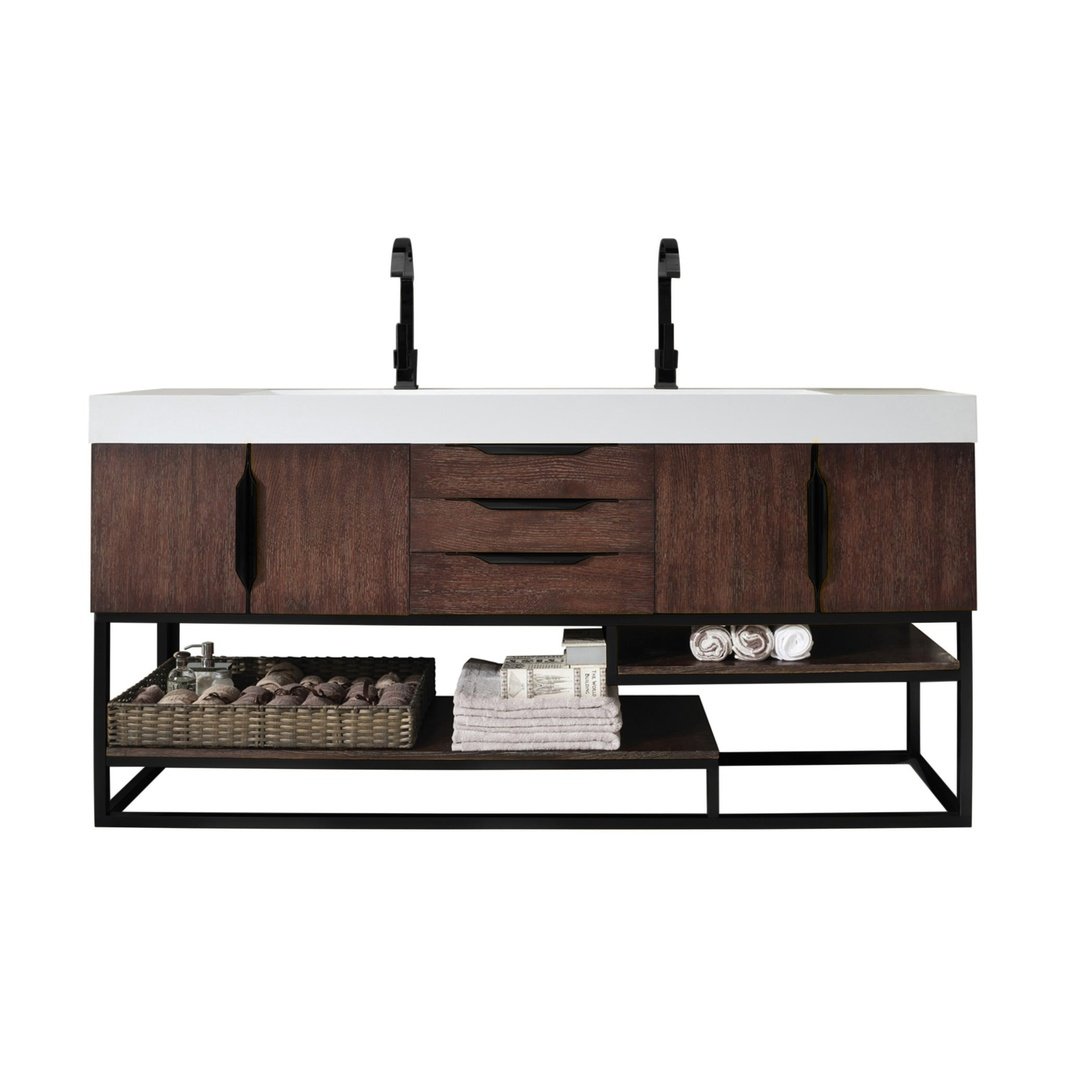James Martin Vanities Columbia 72" Double Vanity - 388-V72D-AGR-MB-DGG