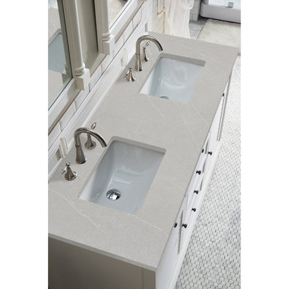 James Martin Vanities Savannah 60" Bright White Double Vanity - 238-104-V60D-BW-3AF