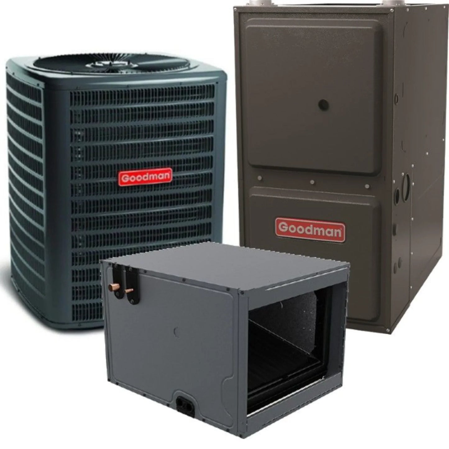 Goodman - 1.5 Ton/60,000 BTU 96% AFUE Gas Furnace and Air Conditioner System - Horizontal - 13.4 SEER2 - R32 - GLXS3BN1810 / CHPTA1822B3 / GCVC960603BN