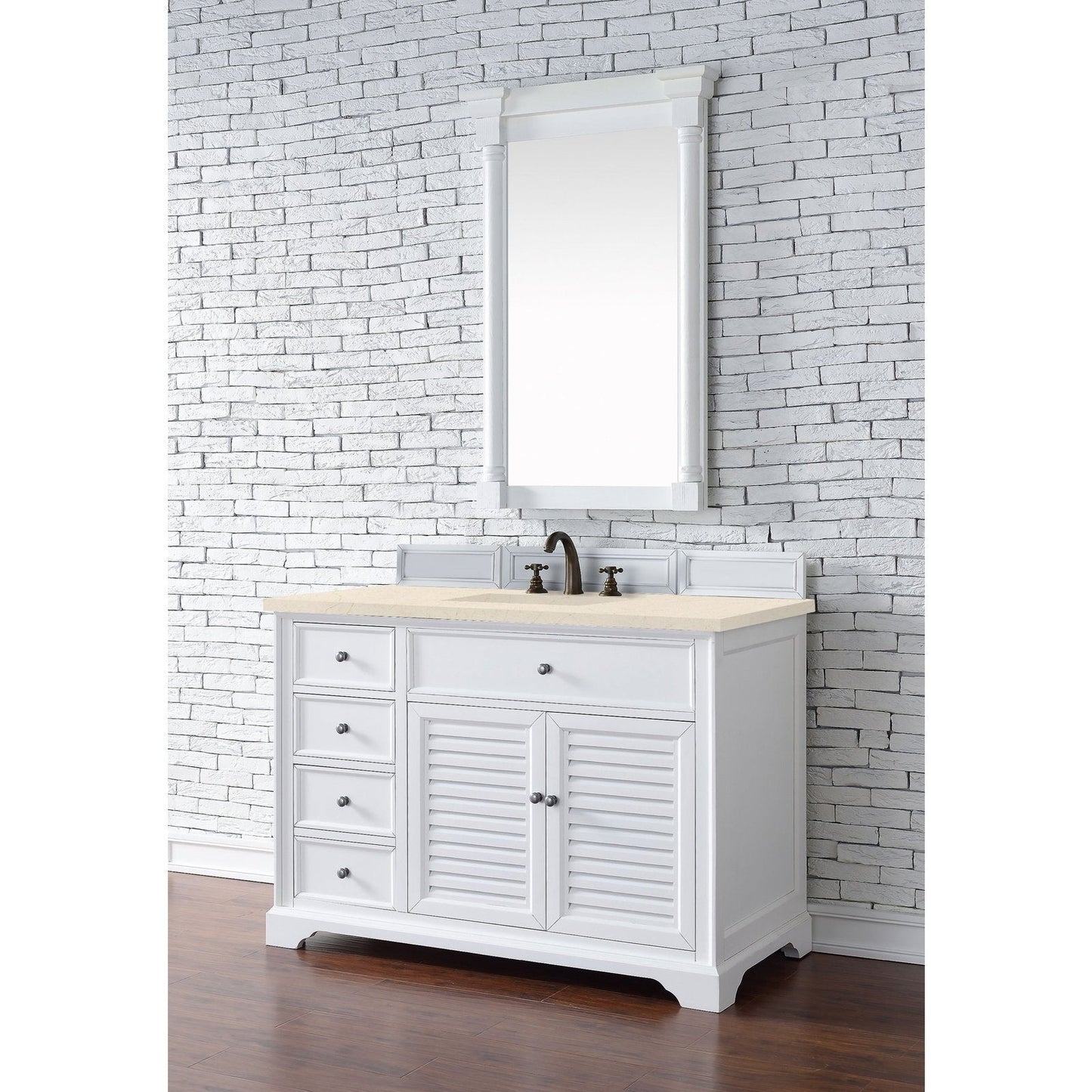 James Martin Vanities Savannah 48" Bright White Single Vanity - 238-104-V48-BW-3AF
