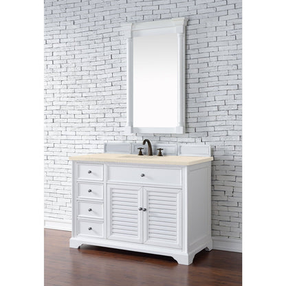 James Martin Vanities Savannah 48" Bright White Single Vanity - 238-104-V48-BW-3AF