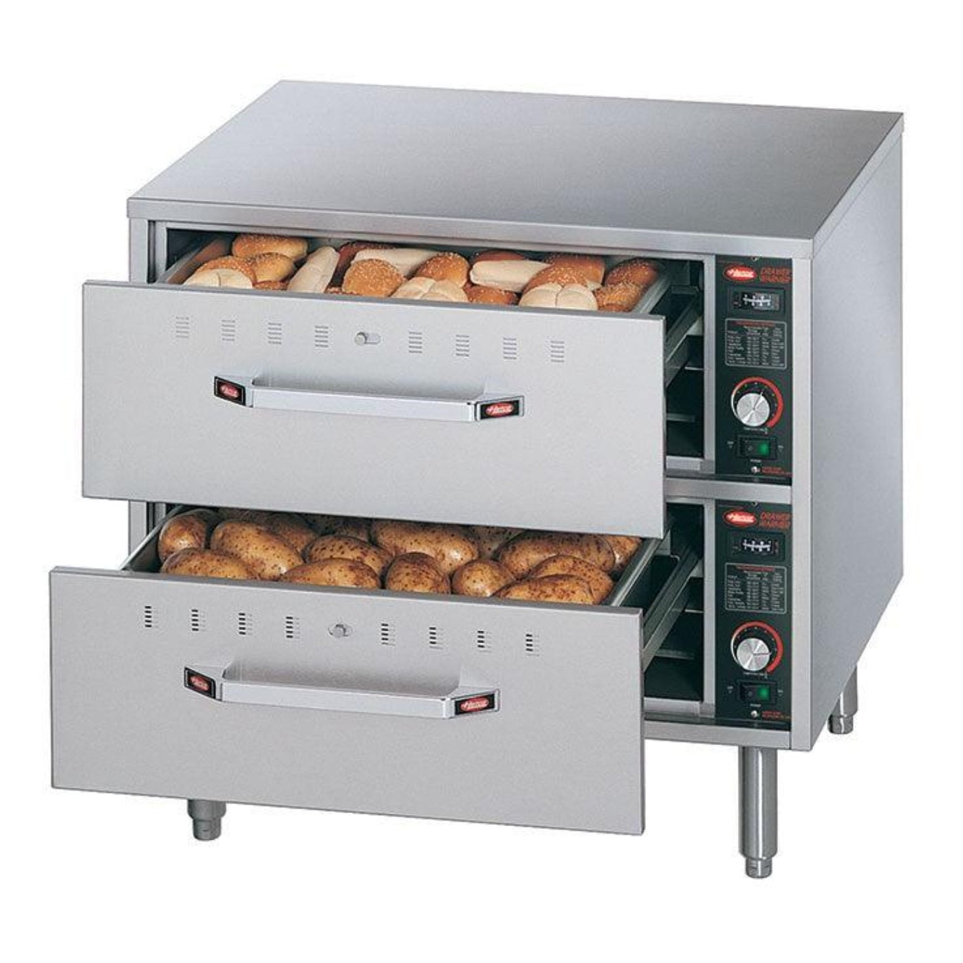 Hatco HDW-2N 20" Freestanding 2 Narrow Drawer Warmer with Thermostatic Control - 120V, 1 Phase - HDW-2N