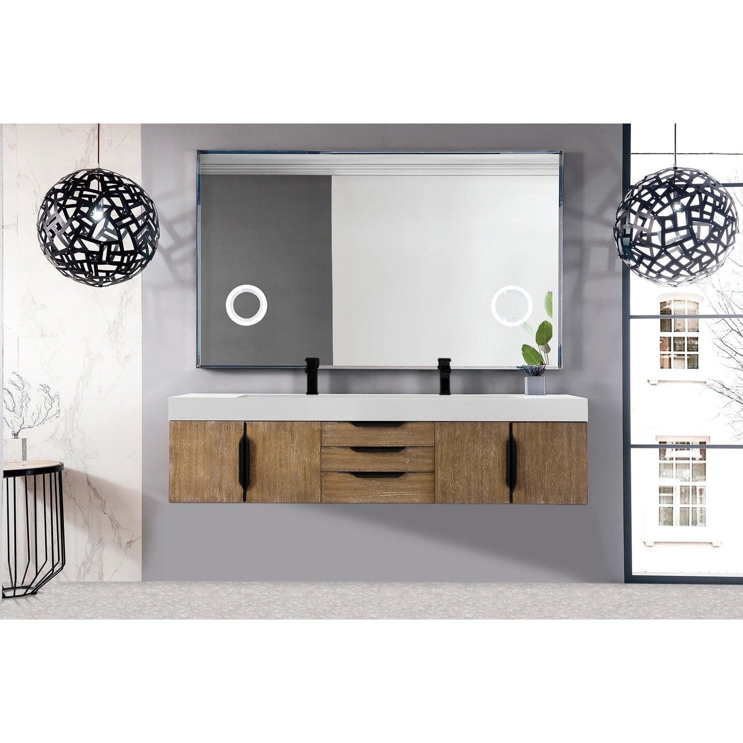 James Martin Vanities Mercer Island 72" Double Vanity - 389-V72D-AGR-G-DGG