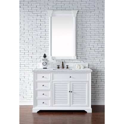 James Martin Vanities Savannah 48" Bright White Single Vanity - 238-104-V48-BW-3AF