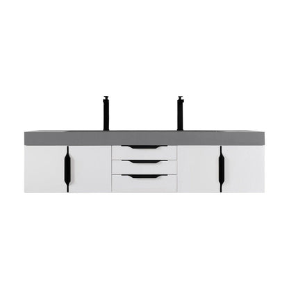 James Martin Vanities Mercer Island 72" Double Vanity - 389-V72D-AGR-G-DGG