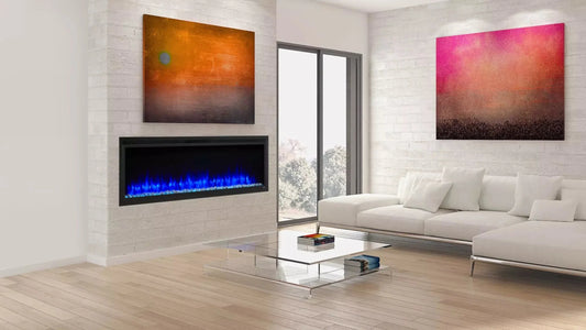 SimpliFire 60" Allusion Platinum Recessed Linear Electric Fireplace - SF-ALLP60-BK