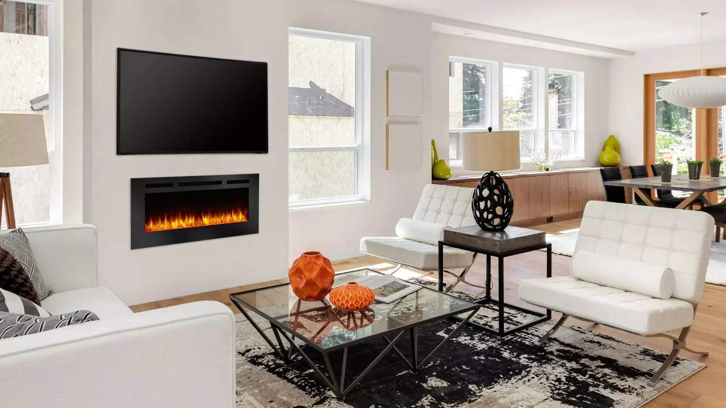 SimpliFire 48" Allusion Recessed Linear Electric Fireplace - SF-ALL48-BK