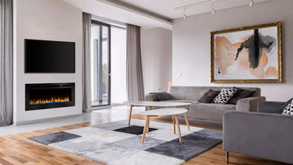 SimpliFire 48" Allusion Recessed Linear Electric Fireplace - SF-ALL48-BK