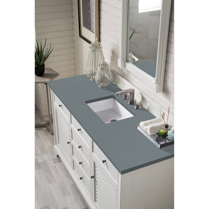 James Martin Vanities Savannah 60" Bright White Single Vanity - 238-104-V60S-BW-3AF