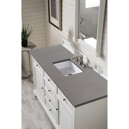James Martin Vanities Savannah 60" Bright White Single Vanity - 238-104-V60S-BW-3AF