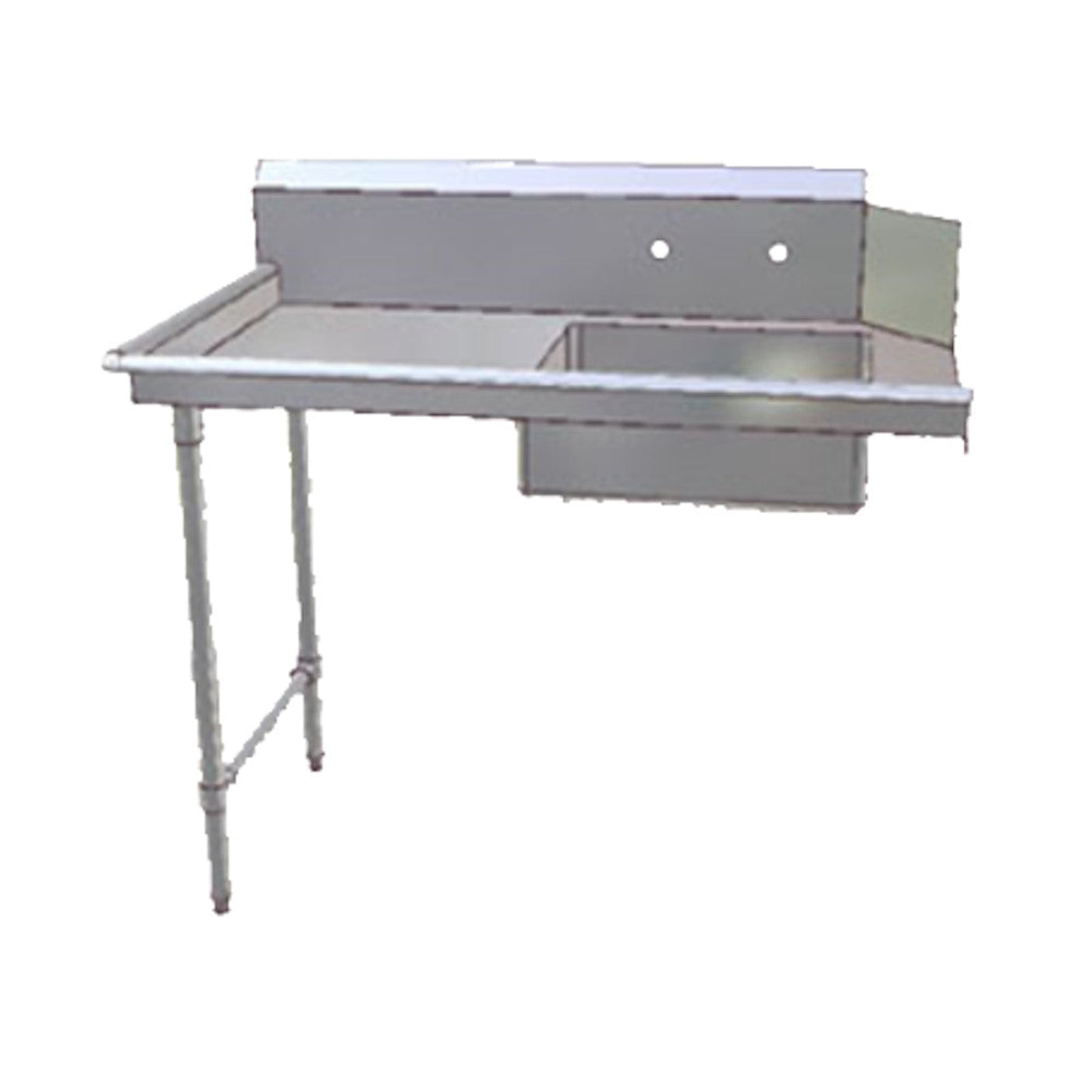 John Boos JDTS-20-36L Soiled Straight 36" W x 30" D Dishtable, Pre-Rinse Sink - JBJDTS2036L