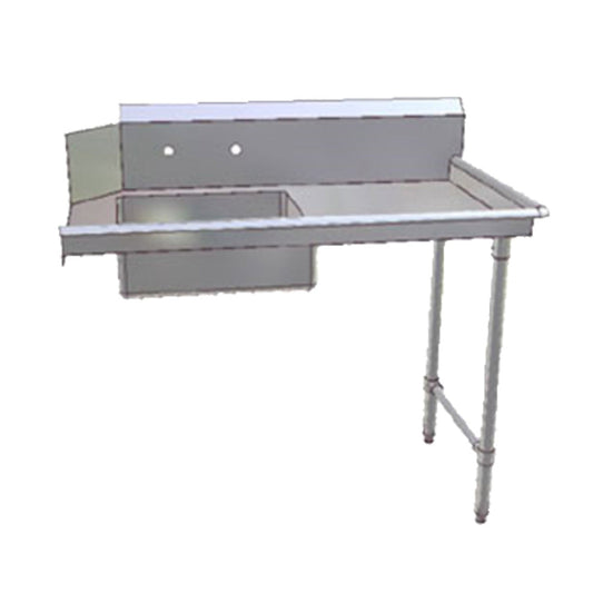 John Boos JDTS-20-48R Soiled Straight 48" W x 30" D Dishtable, Pre-Rinse Sink - JBJDTS2048R