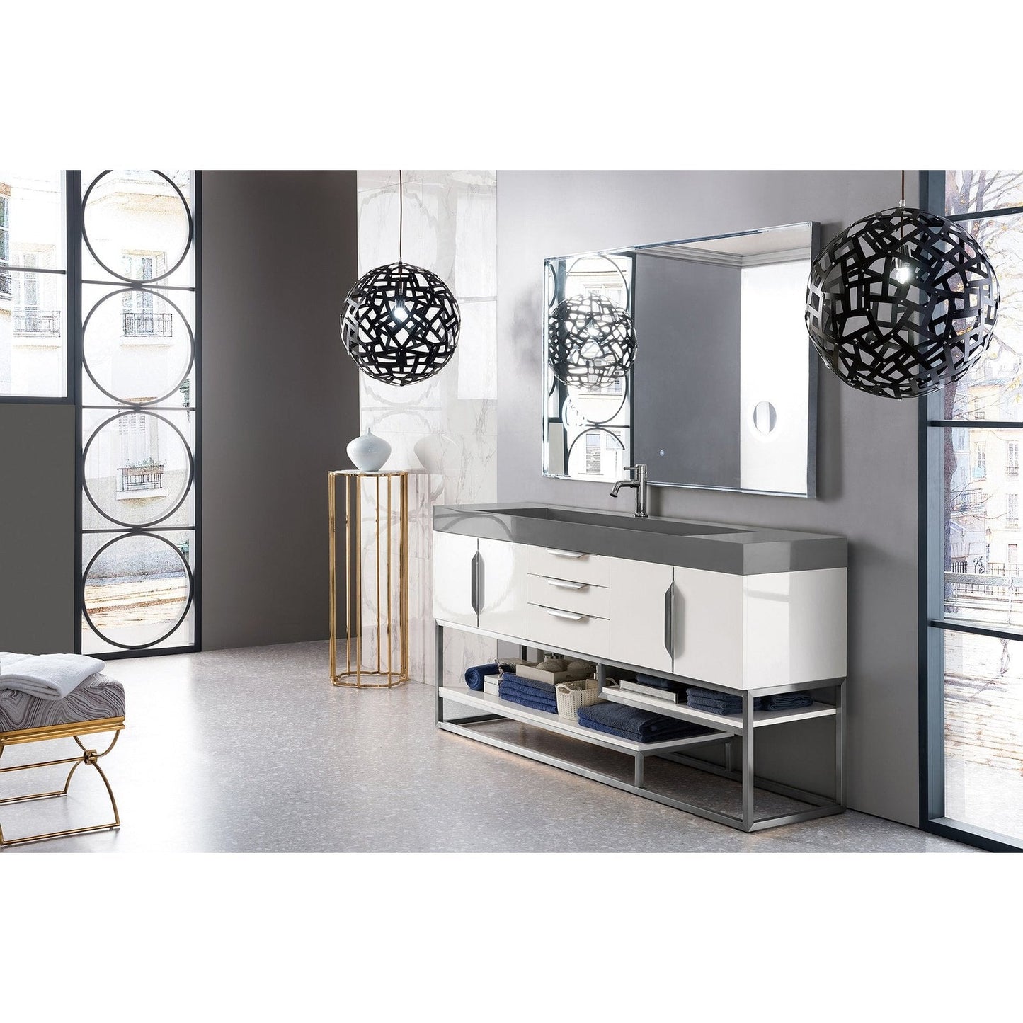 James Martin Vanities Columbia 72" Single Vanity - 388-V72S-AGR-MB-DGG