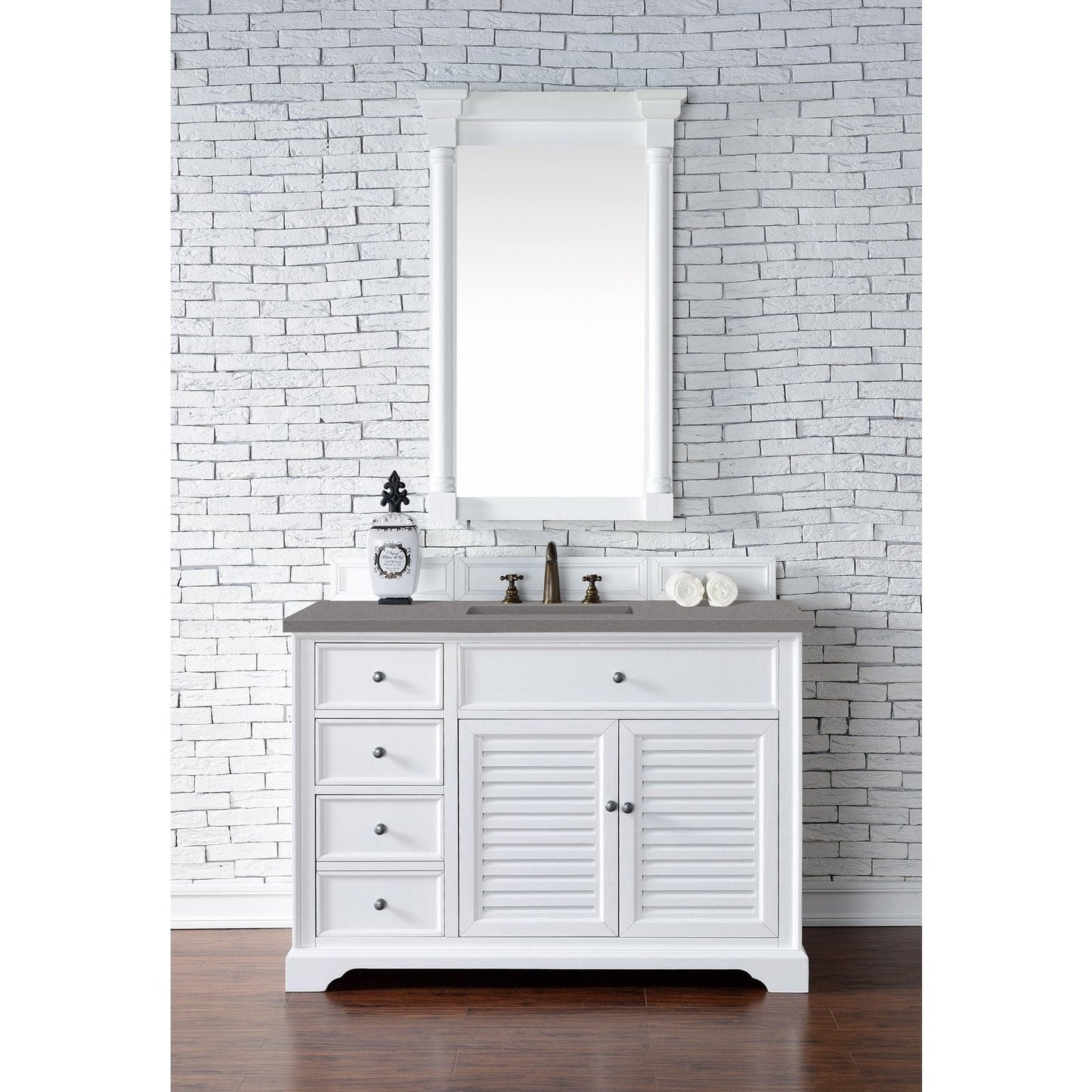 James Martin Vanities Savannah 48" Bright White Single Vanity - 238-104-V48-BW-3AF