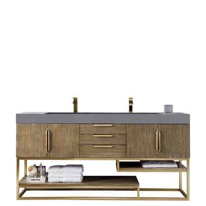 James Martin Vanities Columbia 72" Double Vanity - 388-V72D-AGR-MB-DGG