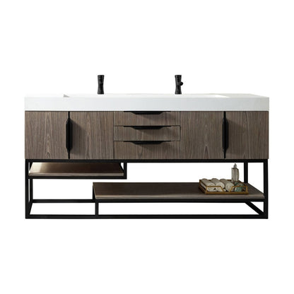 James Martin Vanities Columbia 72" Double Vanity - 388-V72D-AGR-MB-DGG