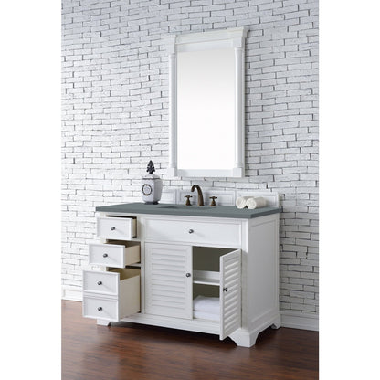 James Martin Vanities Savannah 48" Bright White Single Vanity - 238-104-V48-BW-3AF