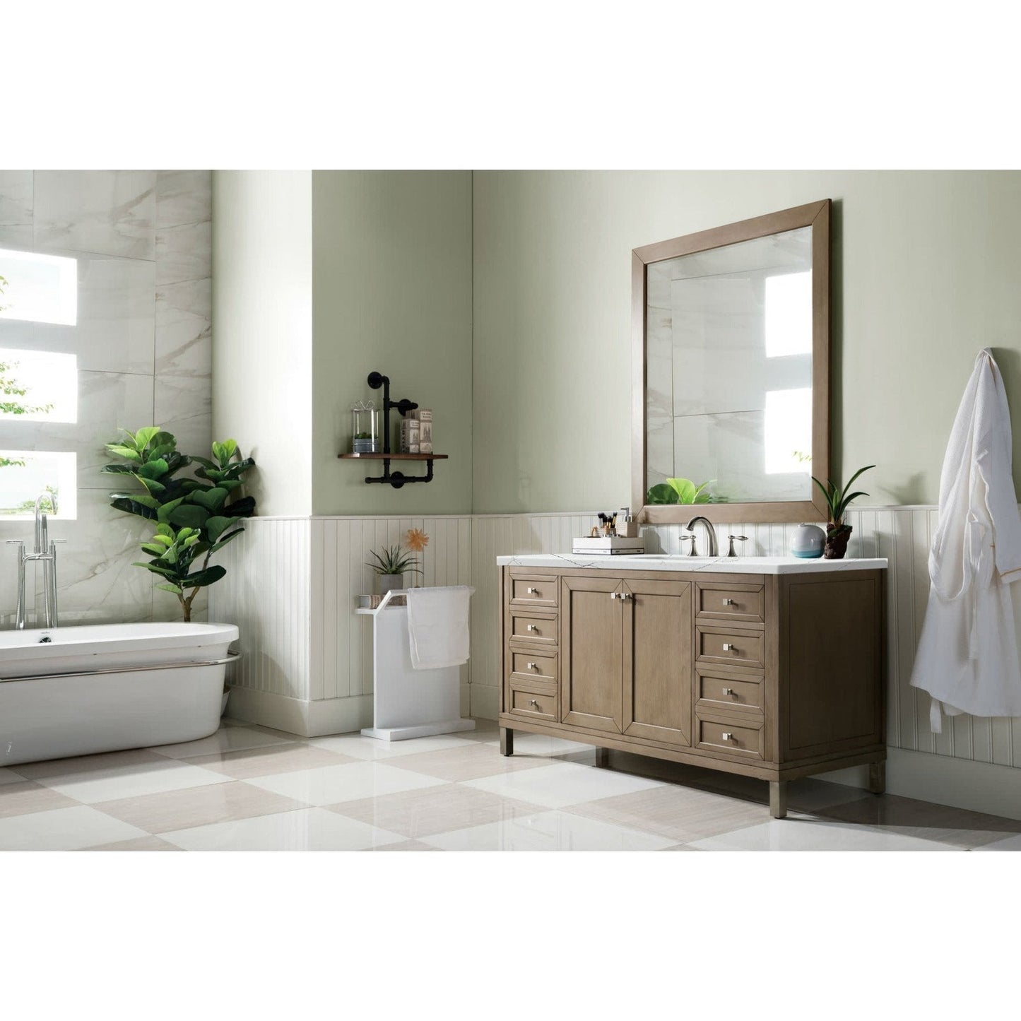 James Martin Vanities Chicago 60" Single Vanity - 305-V60S-WWW-3AF