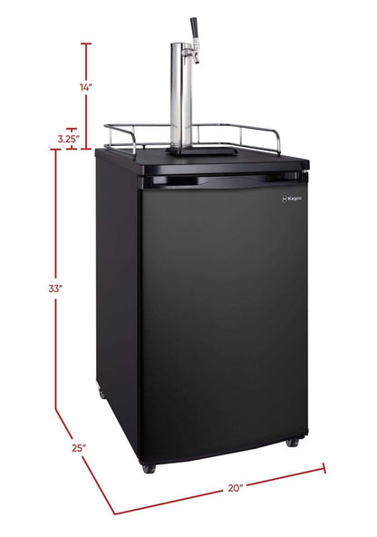 Kegco 20" Wide Kombucha Tap Black Kegerator - KOM19B-1NK