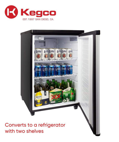Kegco 20" Wide Kombucha Tap Stainless Steel Kegerator - KOM19S-1NK