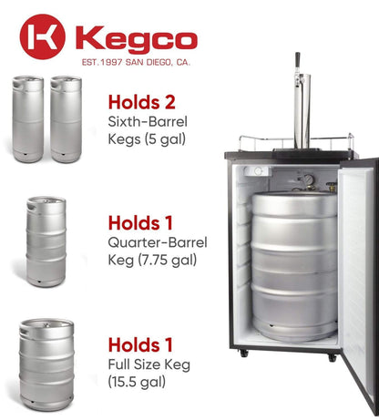 Kegco 20" Wide Tap Stainless Steel Kegerator - K199SS-1NK