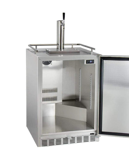 Kegco 24" Wide All Stainless Steel Outdoor Built-In Left Hinge Kegerator with Kit - HK38SSU-L-1