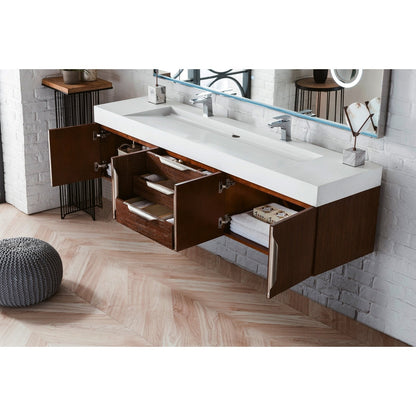 James Martin Vanities Mercer Island 72" Double Vanity - 389-V72D-AGR-G-DGG