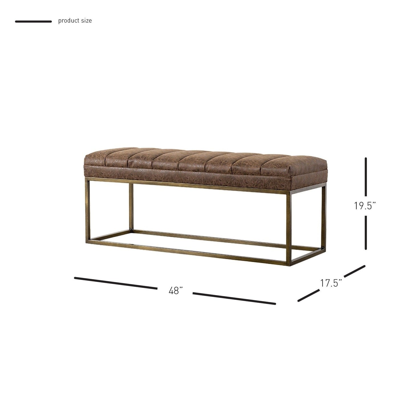 New Pacific Direct Darius PU Leather Bench  - 3900030-NCE