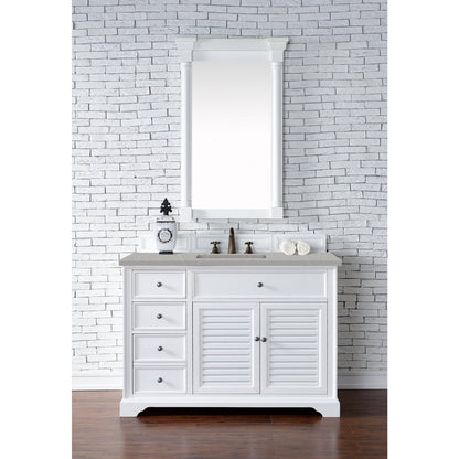 James Martin Vanities Savannah 48" Bright White Single Vanity - 238-104-V48-BW-3AF
