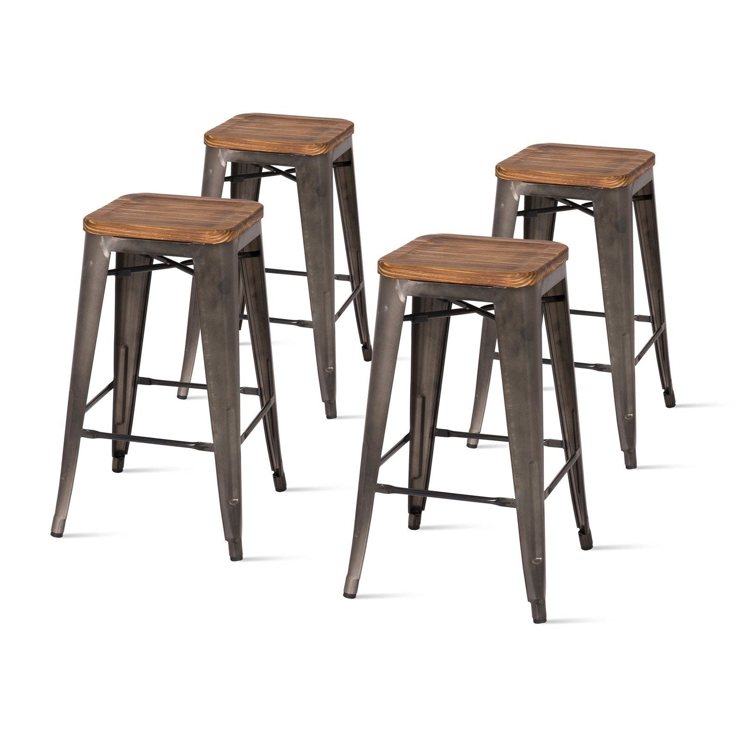 New Pacific Direct Metropolis Backless Counter Stool, (Set of 4) 938627-GM - 938627-GM