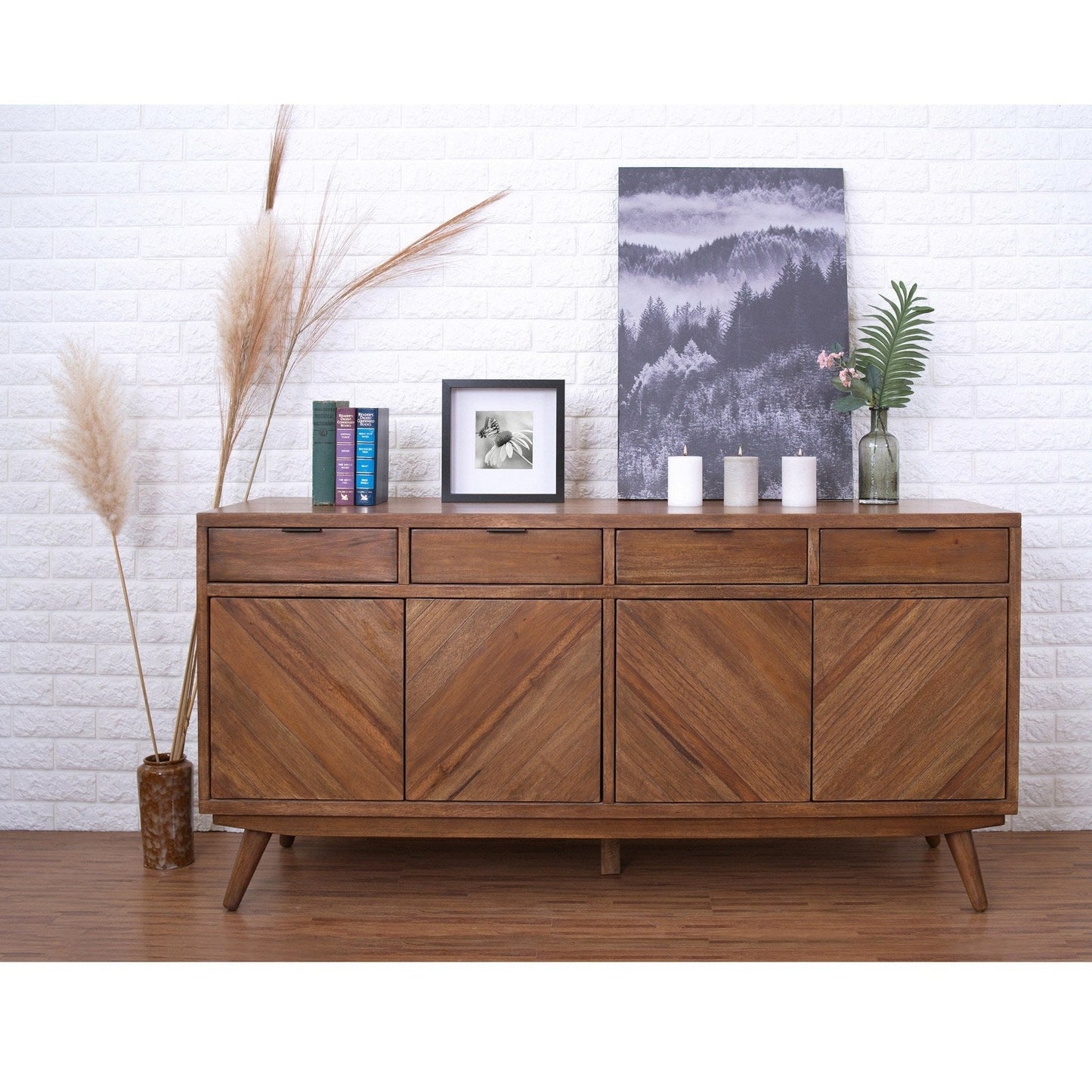 New Pacific Direct Piero Chevron Buffet 4 Drawers + 4 Doors -  7800048