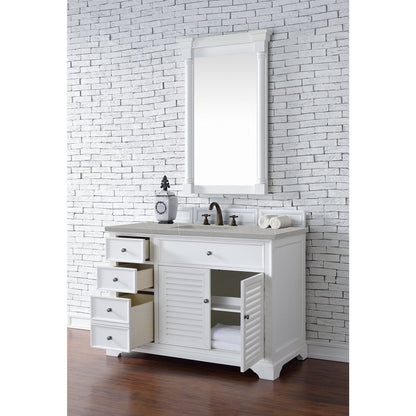 James Martin Vanities Savannah 48" Bright White Single Vanity - 238-104-V48-BW-3AF