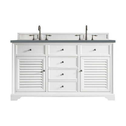 James Martin Vanities Savannah 60" Bright White Double Vanity - 238-104-V60D-BW-3AF