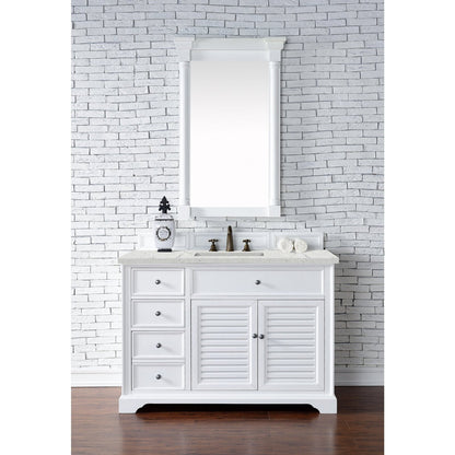 James Martin Vanities Savannah 48" Bright White Single Vanity - 238-104-V48-BW-3AF