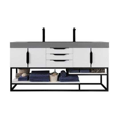 James Martin Vanities Columbia 72" Double Vanity - 388-V72D-AGR-MB-DGG