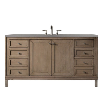 James Martin Vanities Chicago 60" Single Vanity - 305-V60S-WWW-3AF