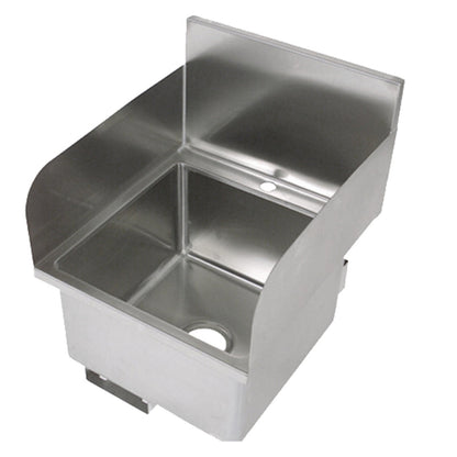 John Boos PBHS-W-1616-SSLR Wall Mount Pro-Bowl Hand Sink with Left and Right Side Splashes - PBHSW1616SSLR