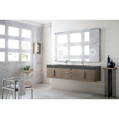 James Martin Vanities Mercer Island 72" Double Vanity - 389-V72D-AGR-G-DGG
