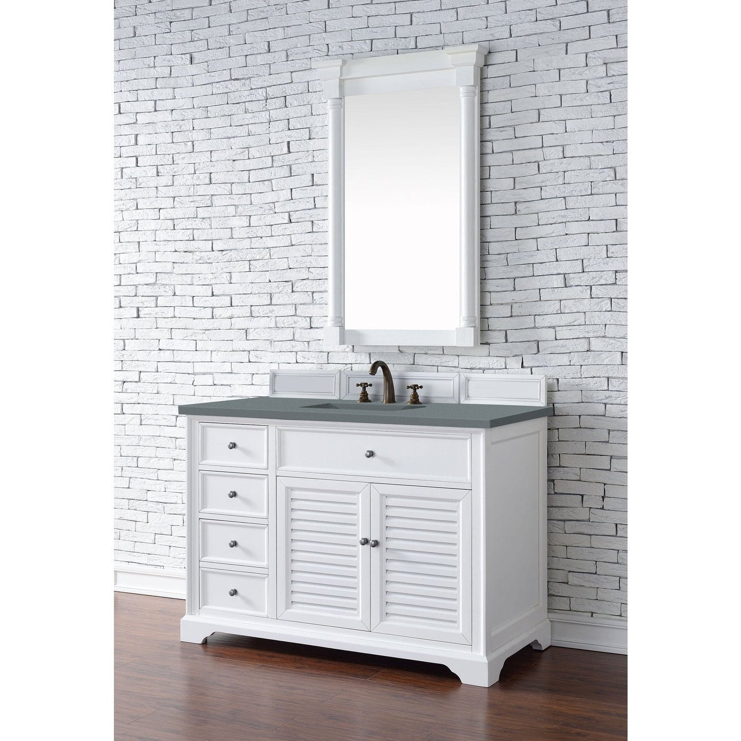 James Martin Vanities Savannah 48" Bright White Single Vanity - 238-104-V48-BW-3AF