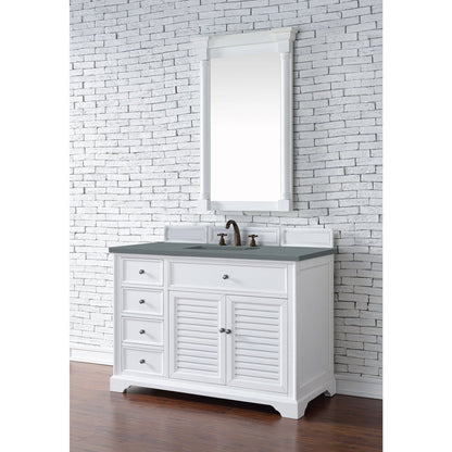 James Martin Vanities Savannah 48" Bright White Single Vanity - 238-104-V48-BW-3AF