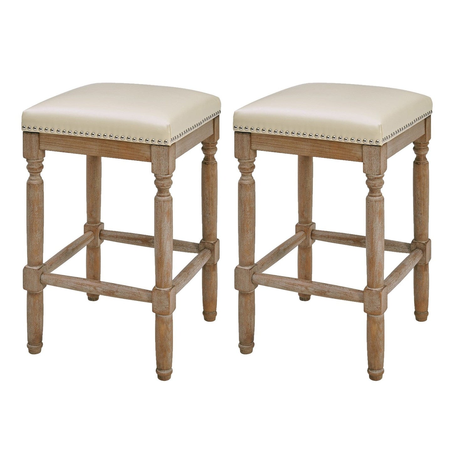 New Pacific Direct Ernie Bonded Leather Counter Stool, (Set of 2)  - 3900057-2050