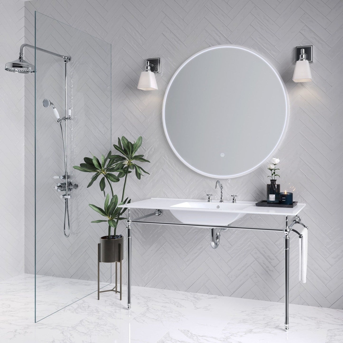 James Martin Vanities Westley 47.2" Single Sink and Console - 319V47.2BRSCRM
