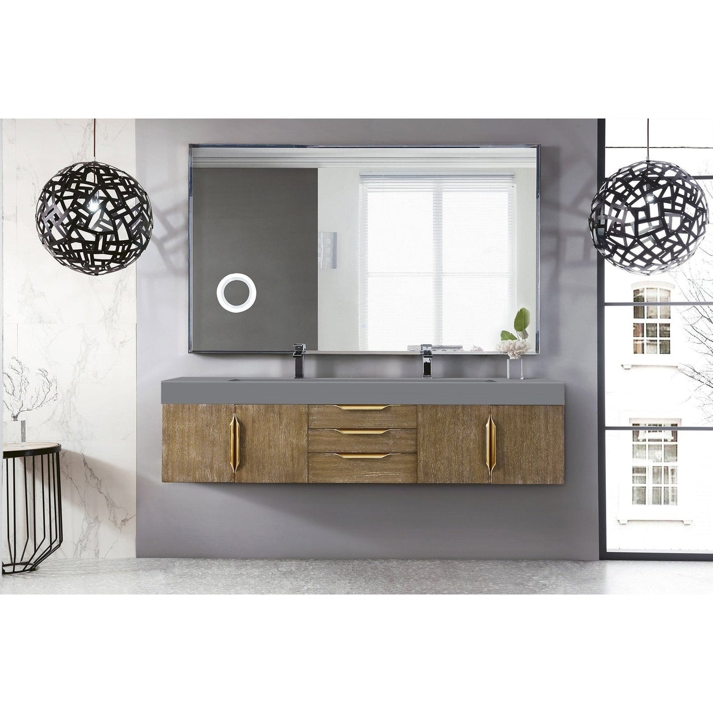 James Martin Vanities Mercer Island 72" Double Vanity - 389-V72D-AGR-G-DGG