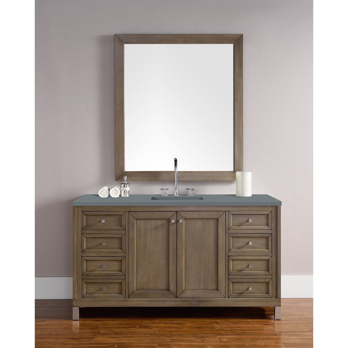 James Martin Vanities Chicago 60" Single Vanity - 305-V60S-WWW-3AF