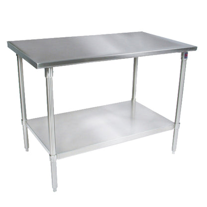 John Boos ST6-30120SSK 120" W x 30" D Stainless Steel Work Table with Adjustable Undershelf - JBST630120SSK