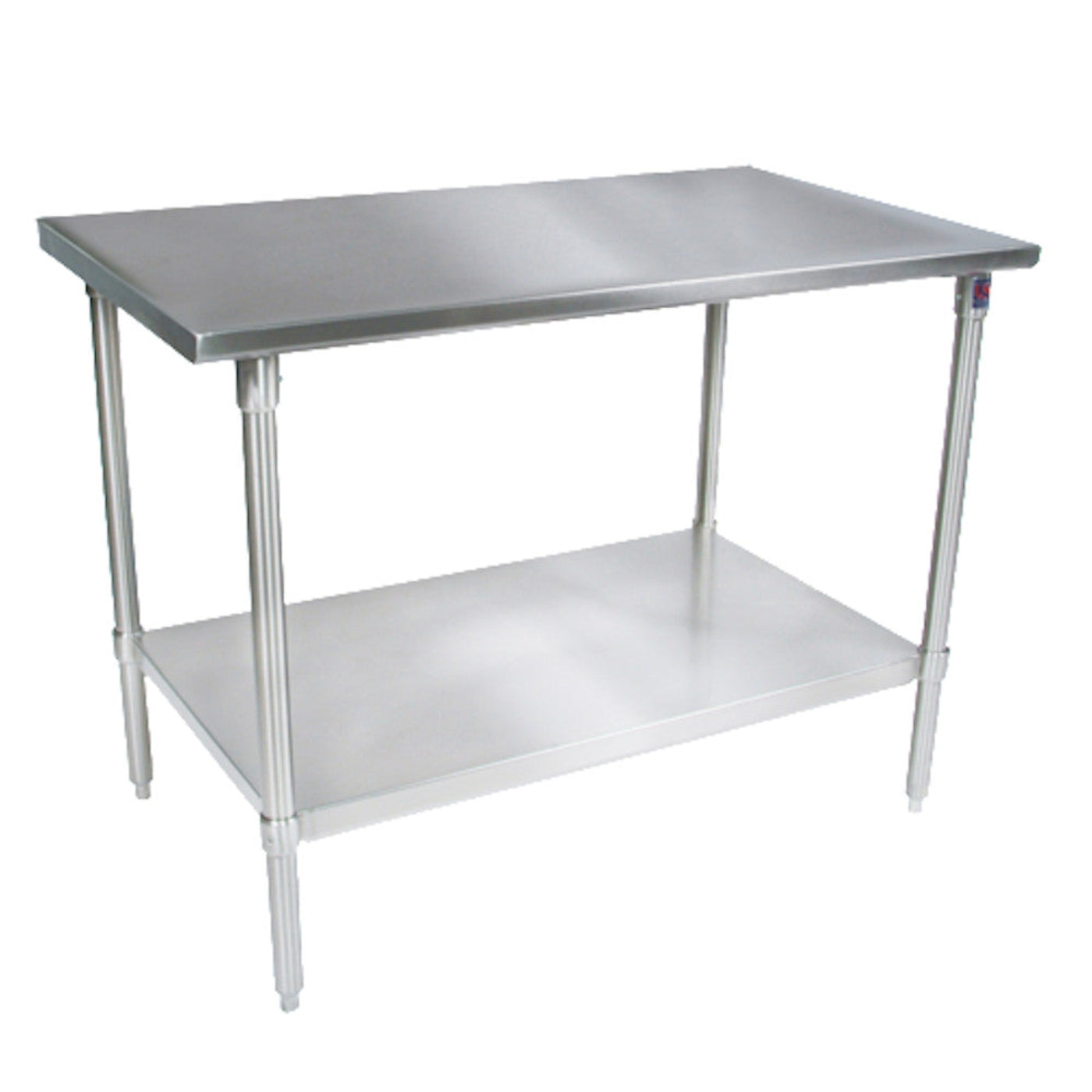 John Boos ST6-2460SSK 60"W x 24"D Stainless Steel Work Table Adjust. Undershelf - JBST62460SSK